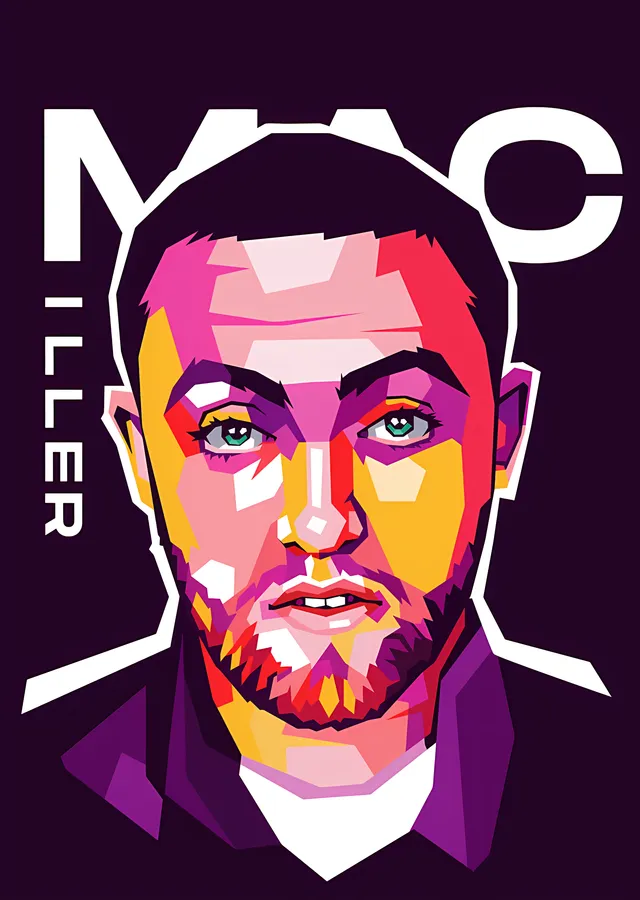Mac Miller - Mor Zeminde Renk Blokları metal tablo
