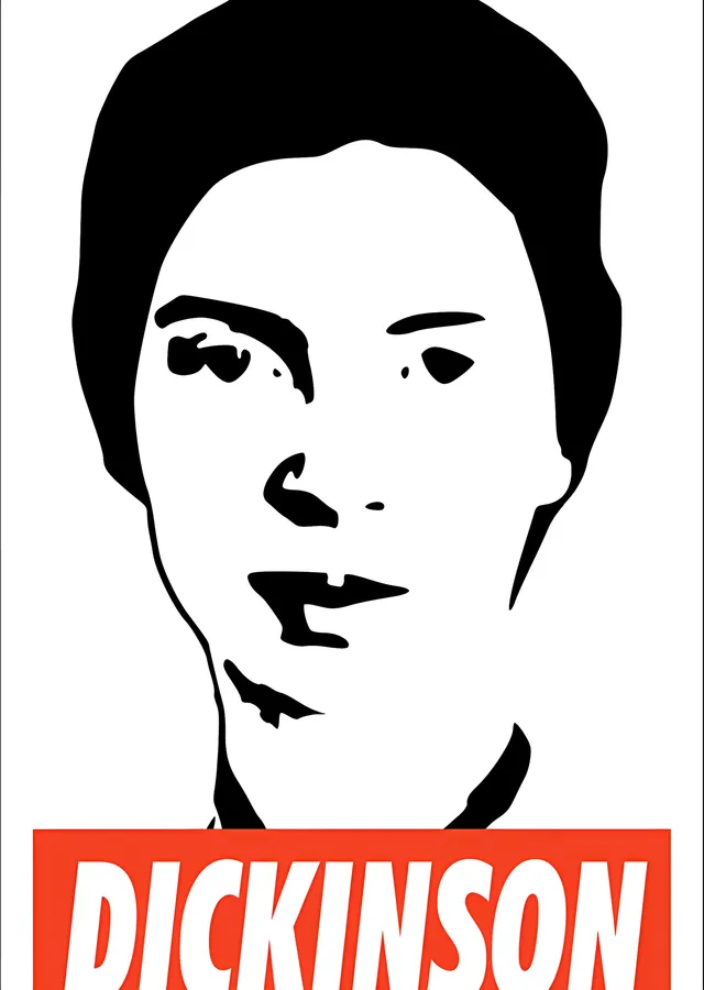 Emily Dickinson Stencil Portre metal tablo