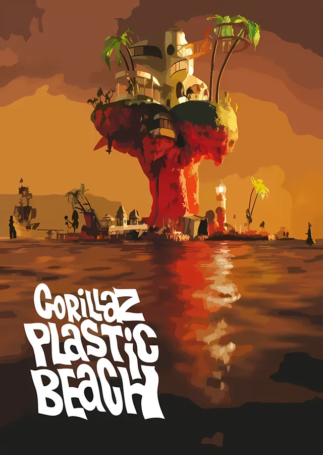 Gorillaz - Plastic Beach metal tablo