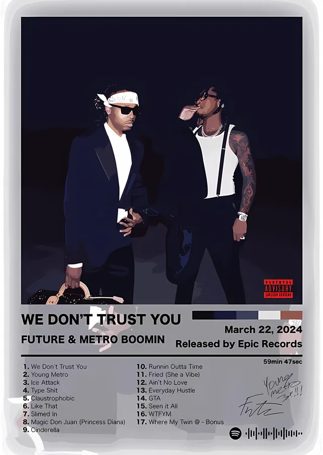 Future & Metro Boomin - Çerçeveli Künye metal tablo