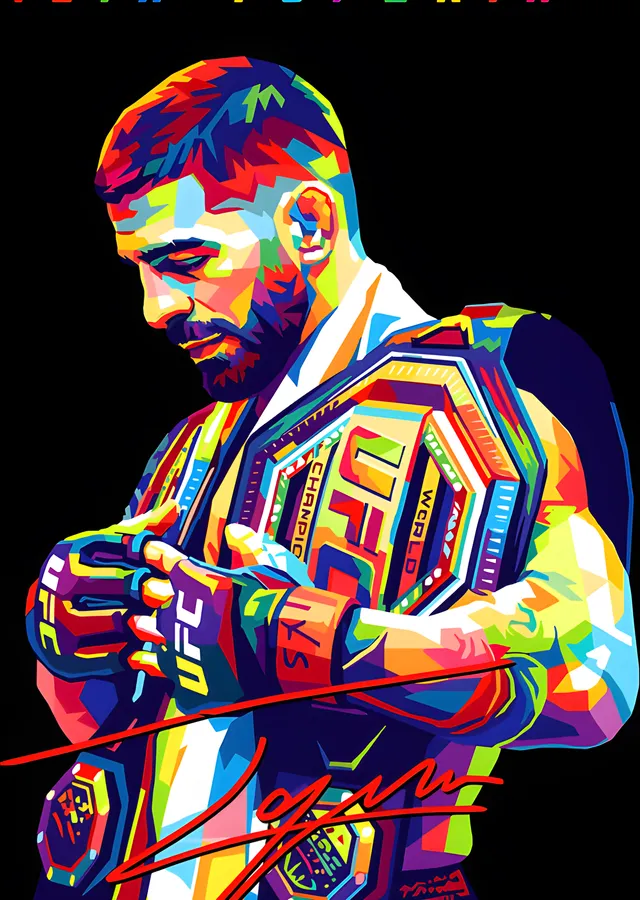 Ilia Topuria - Kollar Kavuşmuş Pop Art metal tablo