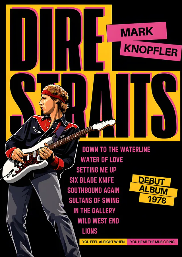 Dire Straits - Debut Album 1978 metal tablo