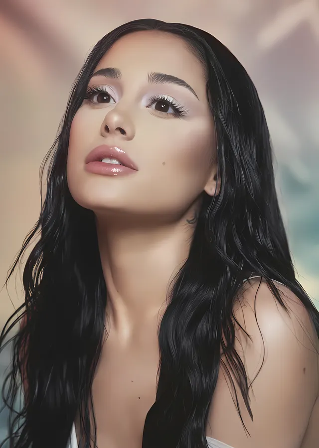 Ariana Grande - Açık Zeminde Portre metal tablo