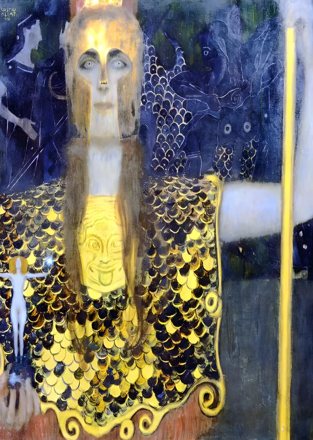 Gustav Klimt - Pallas Athena metal tablo