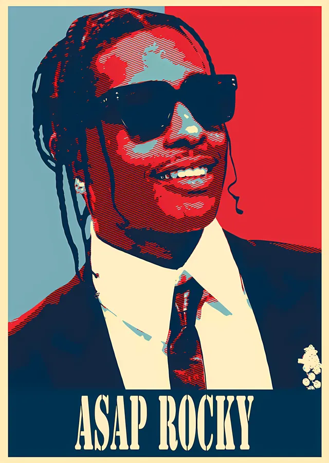 ASAP Rocky - Gözlüklü Poster Portre metal tablo