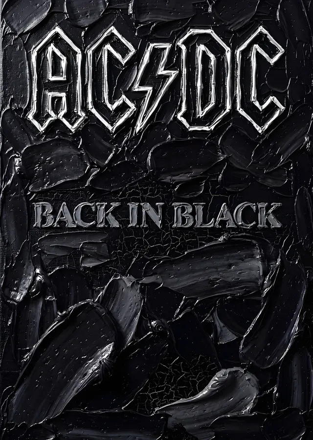 AC/DC - Back in Black Taş Doku metal tablo