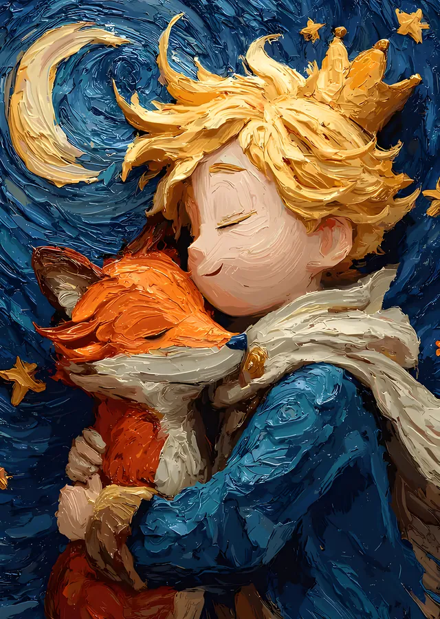 The Little Prince - Tilkiye Sarılış metal tablo