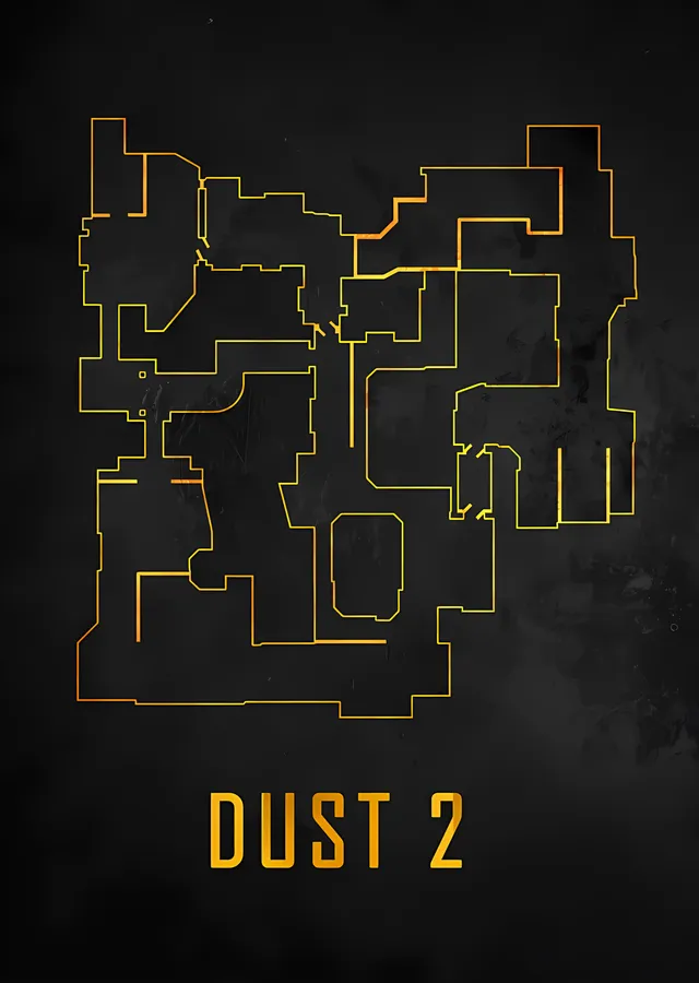 Counter-Strike Dust 2 - Kontur Plan metal tablo