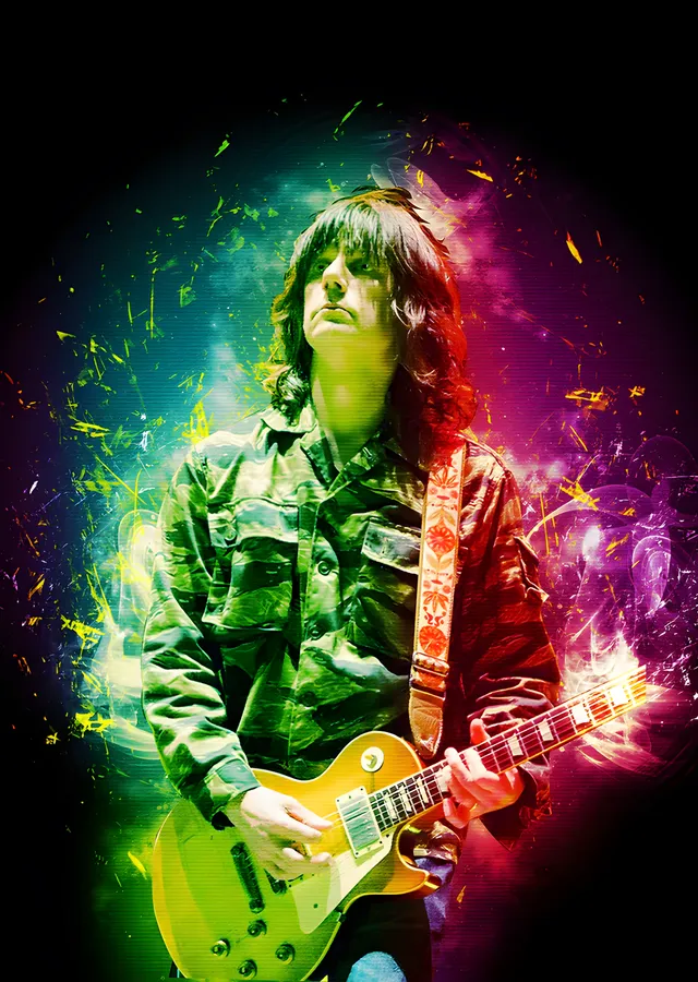 Renk Patlamalı Gitar Solosu metal tablo