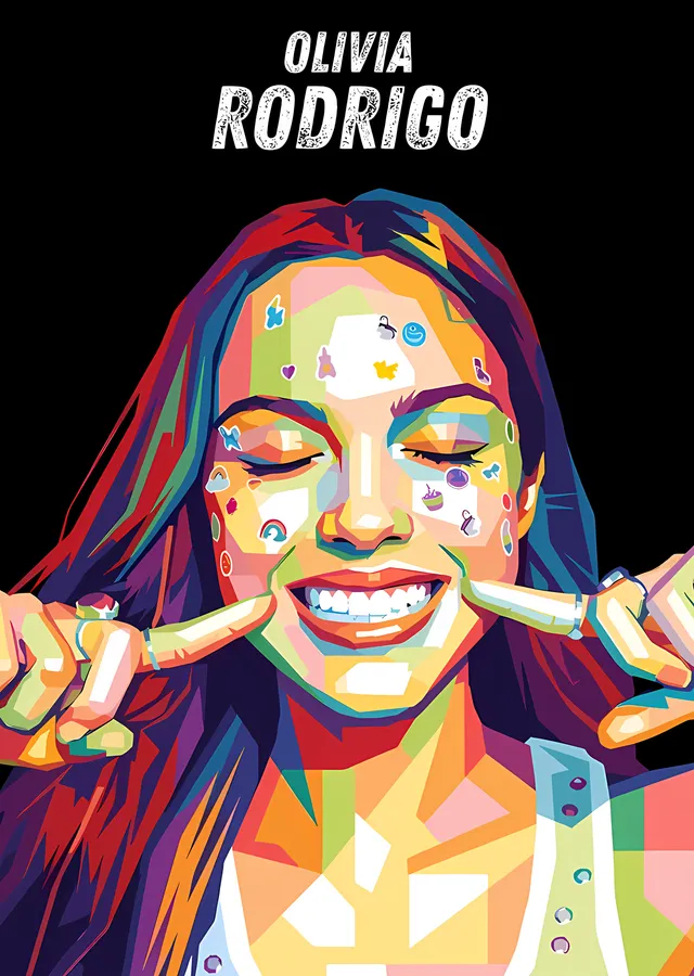 Olivia Rodrigo - Çıkartmalı Pop Art metal tablo