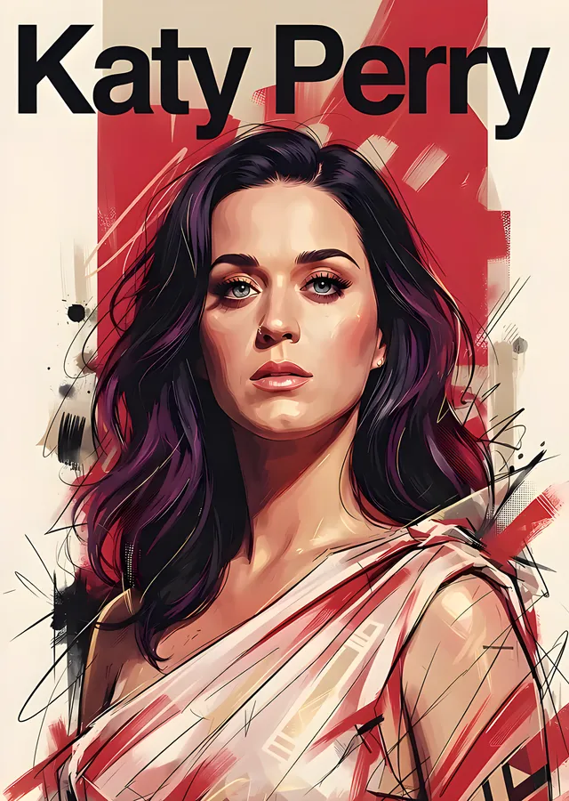 Katy Perry: Çizim metal tablo