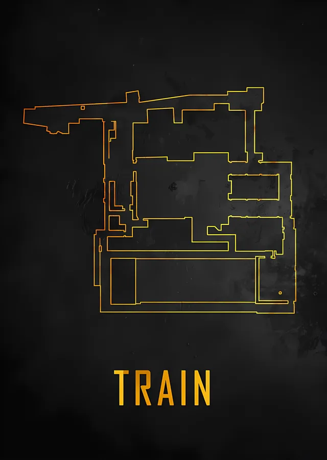 Counter-Strike Train - Kontur Plan metal tablo