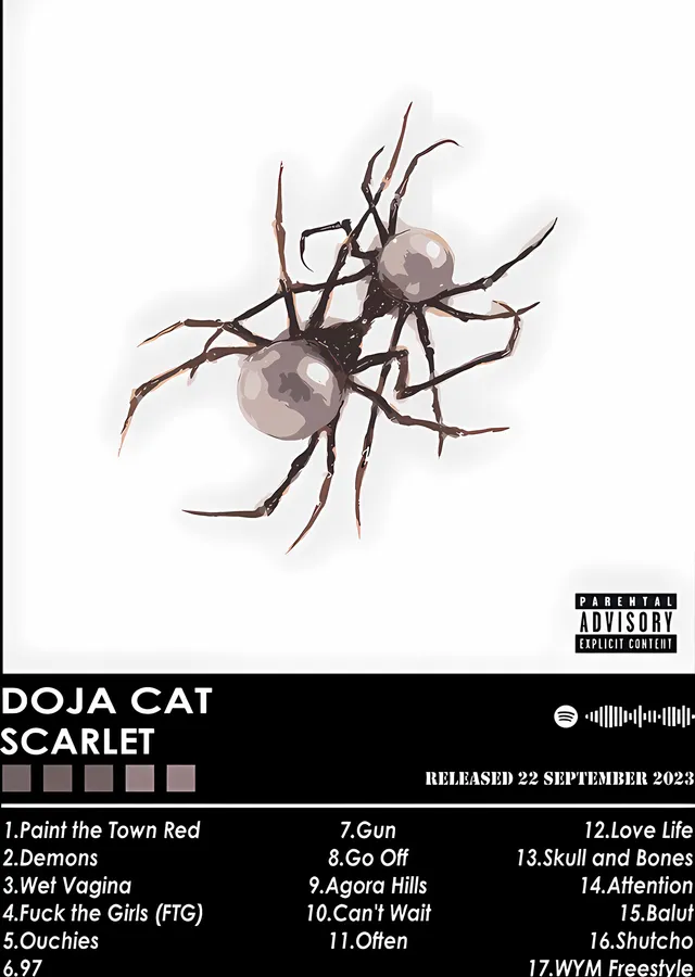 Doja Cat - Scarlet Albüm Kartı metal tablo