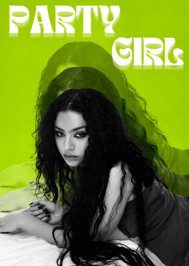 Charli XCX - Party Girl Yeşil Afiş metal tablo