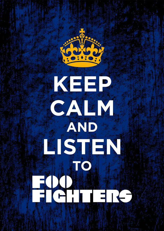 Foo Fighters - Keep Calm Mavi Afiş metal tablo