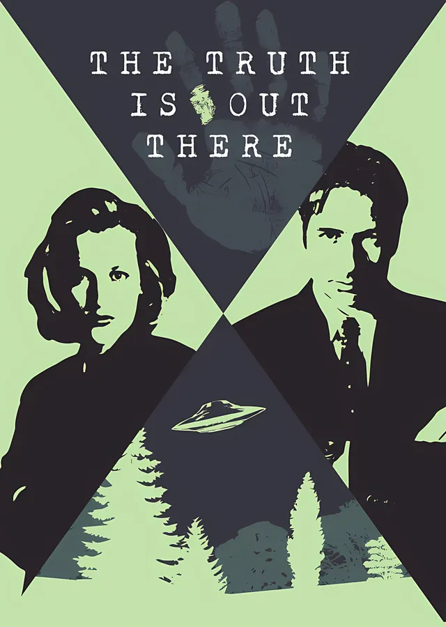 The X-Files - Mulder ve Scully metal tablo