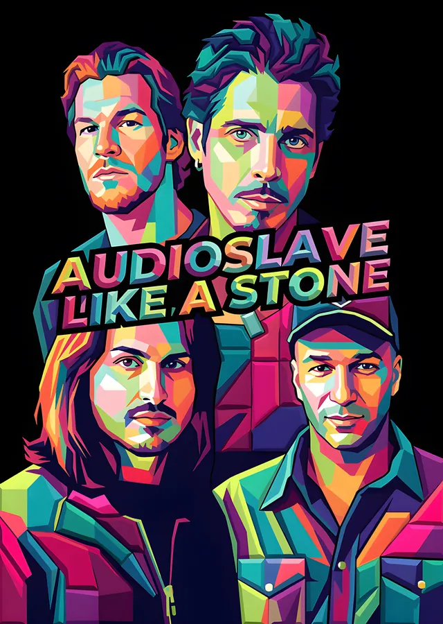 Audioslave - Like a Stone Dörtlü Portre metal tablo