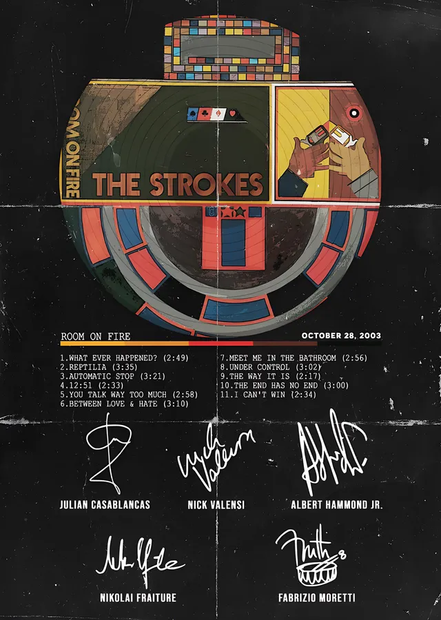The Strokes - Room on Fire metal tablo