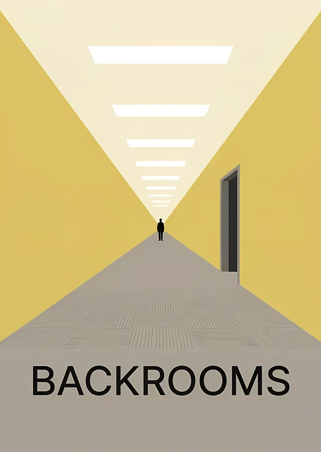 Backrooms - Kaybolan Nokta metal tablo