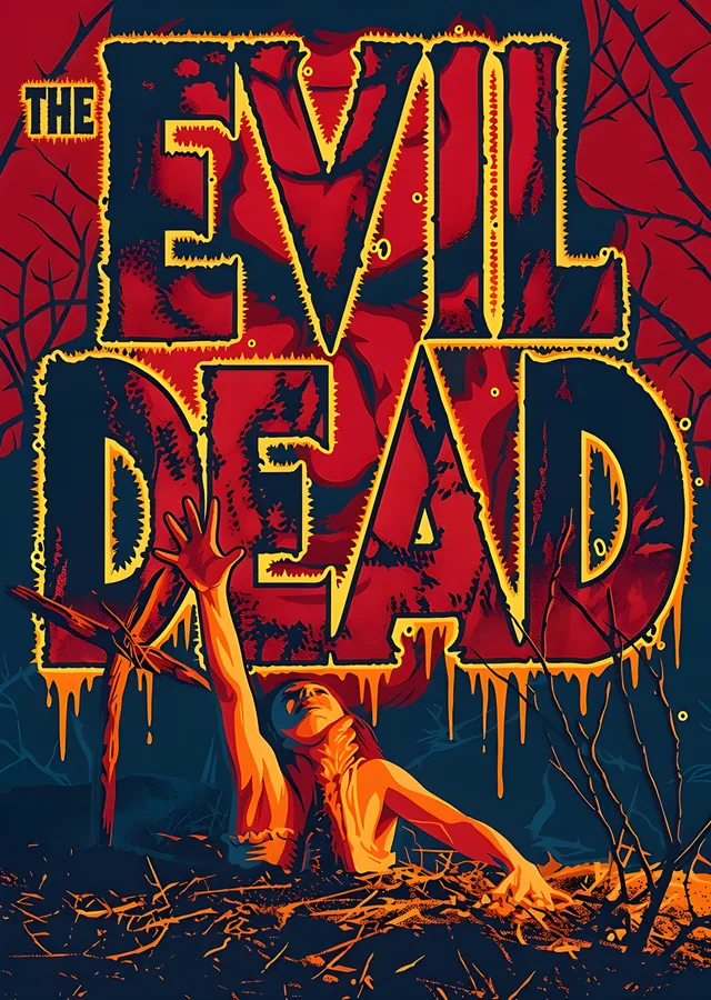 The Evil Dead - Kanla Damlayan Tipografi metal tablo