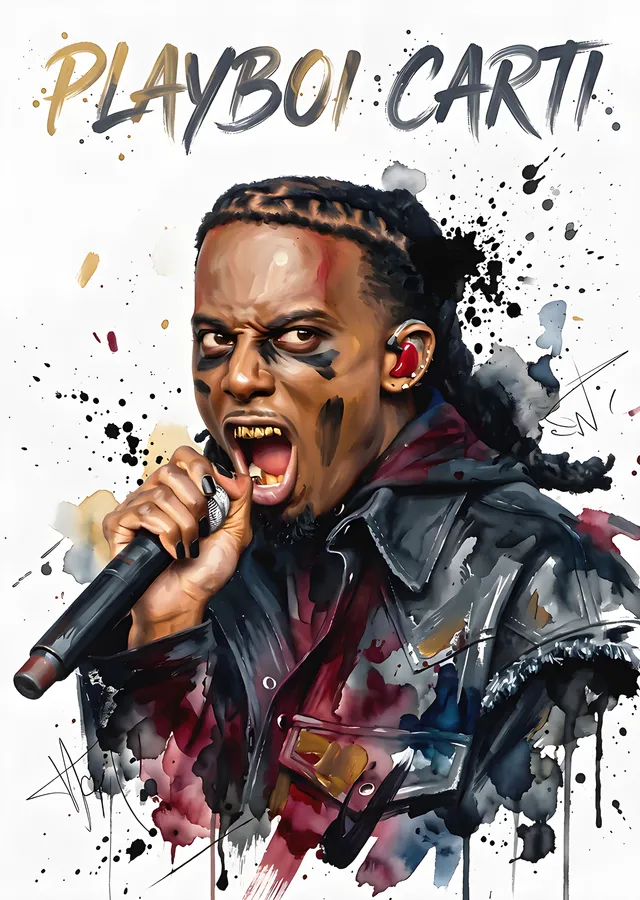 Playboi Carti - Mikrofonda Haykırış metal tablo