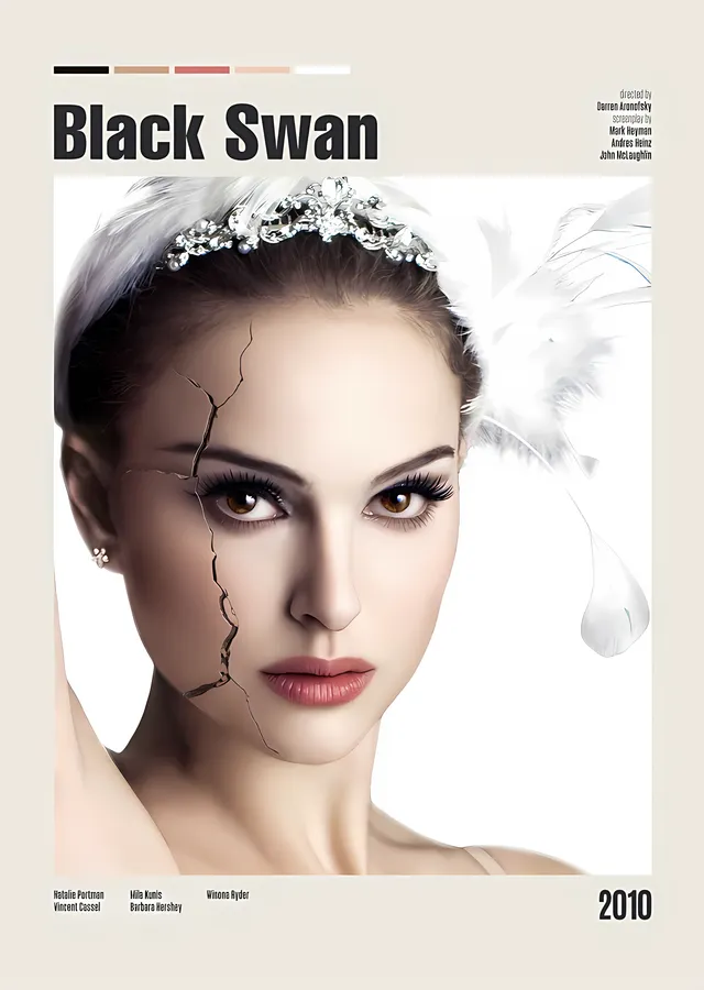 Black Swan - Çatlayan Yüz metal tablo