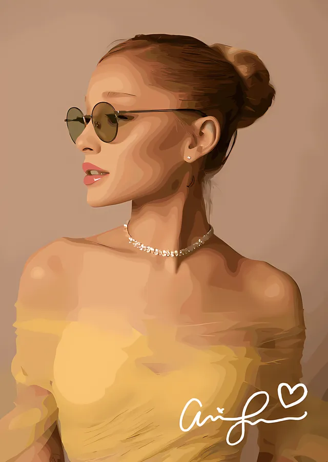 Ariana Grande - Güneş Gözlüklü Profil metal tablo