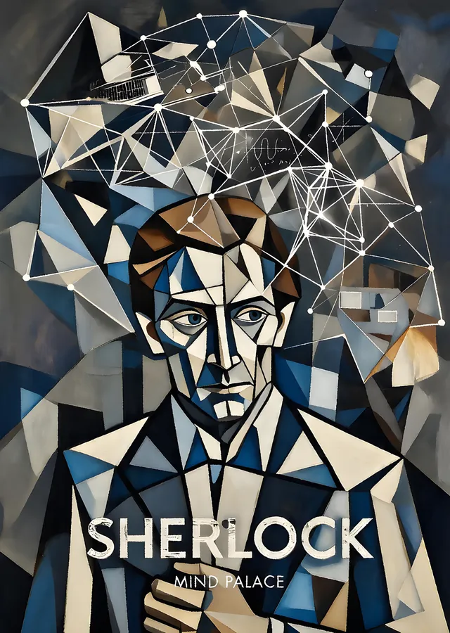 Sherlock - Zihin Sarayı Kübist Portre metal tablo