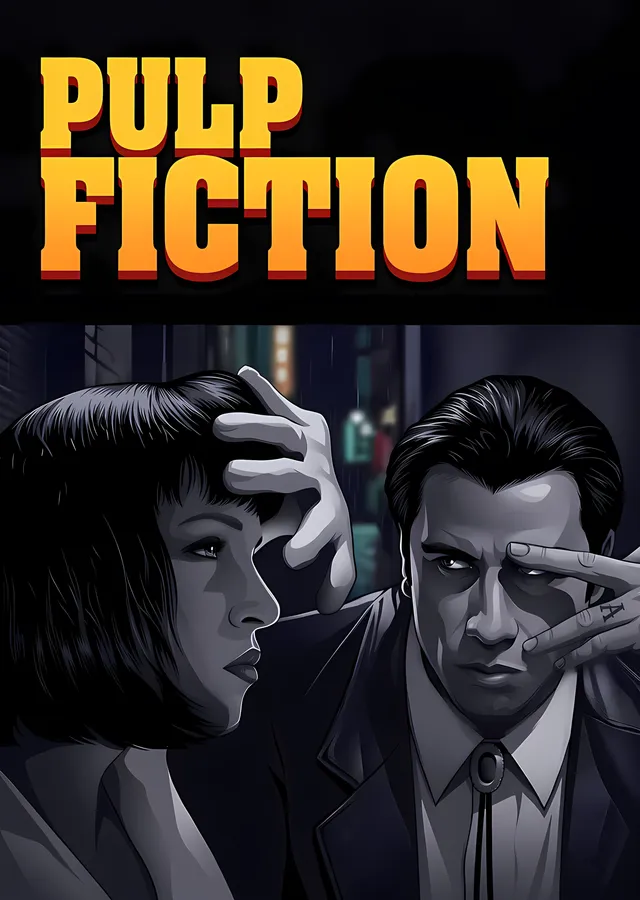 Pulp Fiction - İki Portre metal tablo