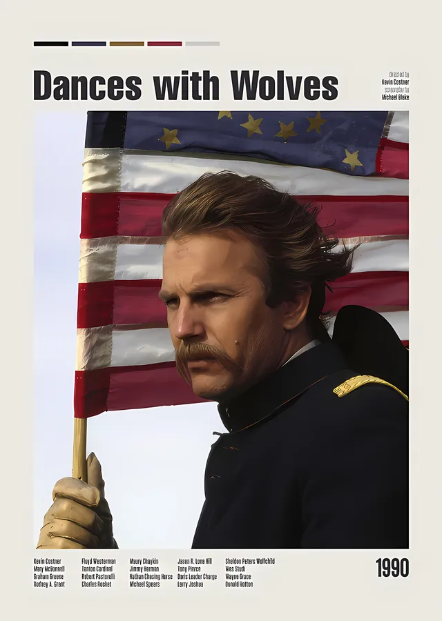 Dances with Wolves - Bayrağın Önünde metal tablo