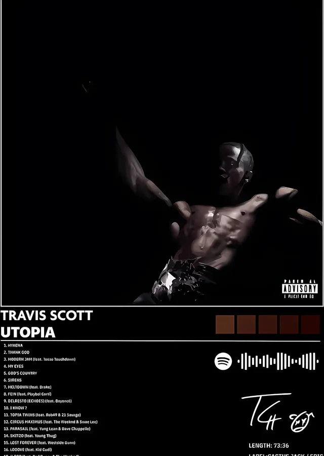 Travis Scott - Utopia metal tablo