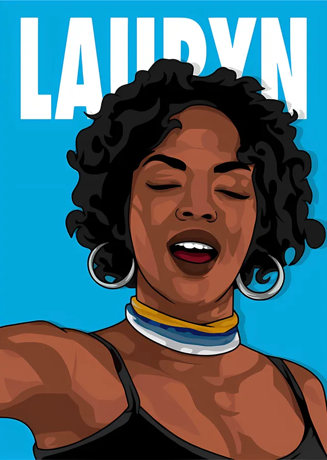 Lauryn Hill - Turkuaz Zeminde Şarkı metal tablo