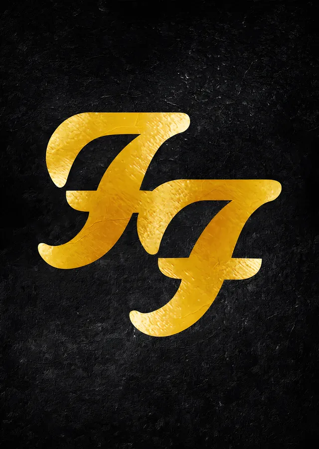 Foo Fighters - Altın FF Amblemi metal tablo