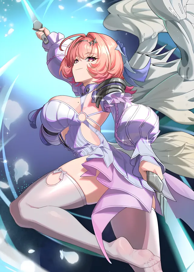 Pembe Saçlı Kılıçlı Anime Karakteri metal tablo