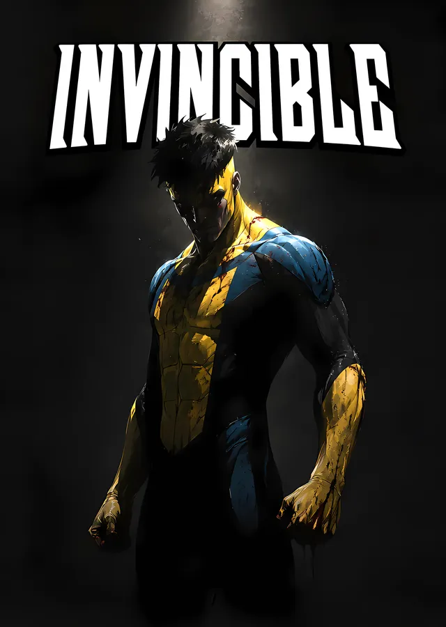 Invincible - Spot Işığında Karanlık Duruş metal tablo