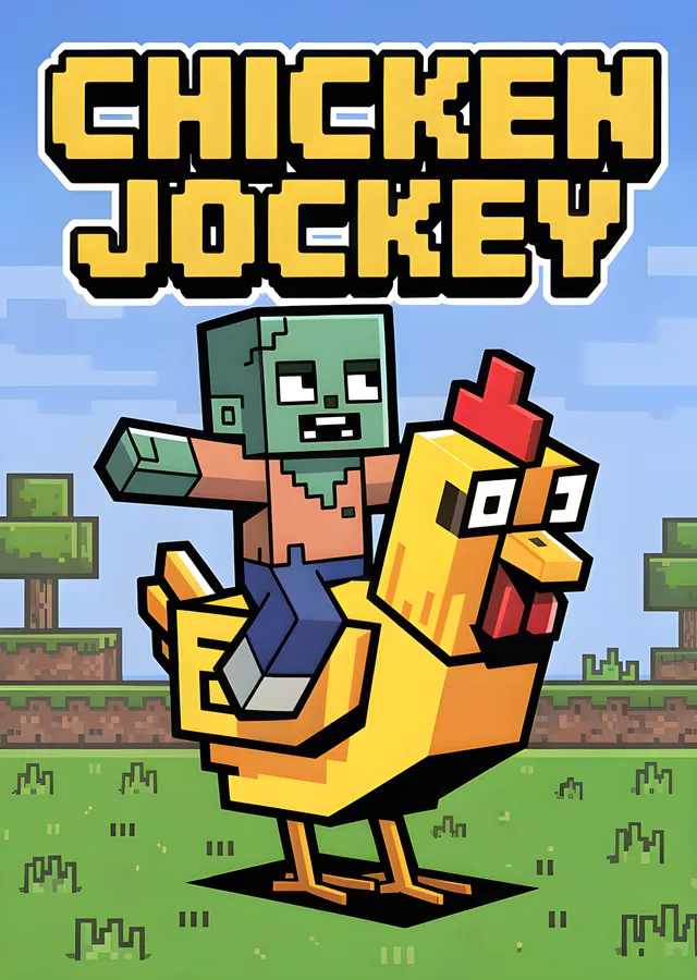Minecraft - Chicken Jockey Sarı Tavuk metal tablo