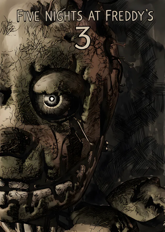 Five Nights at Freddy's 3 - Tek Gözlü Springtrap metal tablo