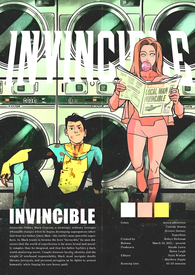 Invincible - Çamaşırhanede Atom Eve metal tablo