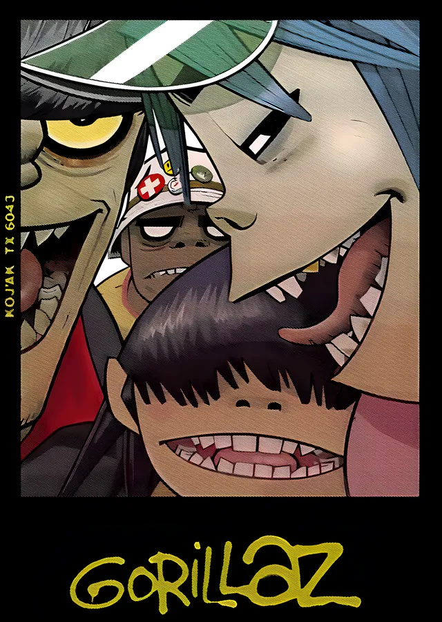 Gorillaz - Balık Gözü Grup Karesi metal tablo