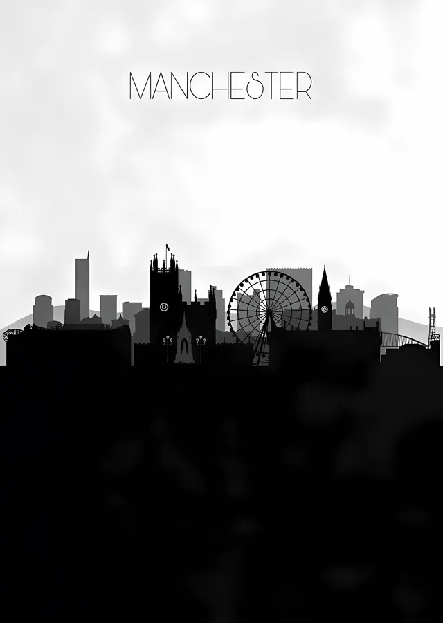 Manchester Silueti metal tablo
