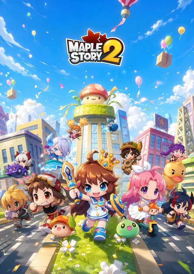 MapleStory 2: Renkli Kasabada Chibi Kadro metal tablo