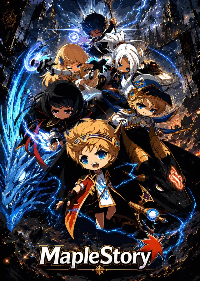 MapleStory: Şimşekli Kahraman Kadrosu metal tablo