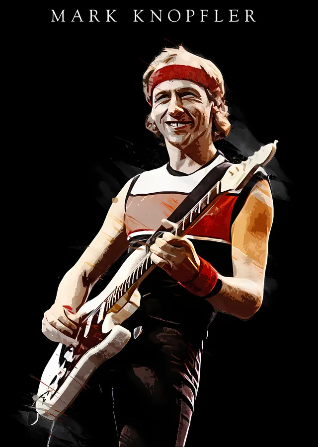 Mark Knopfler: Kırmızı Bandana metal tablo
