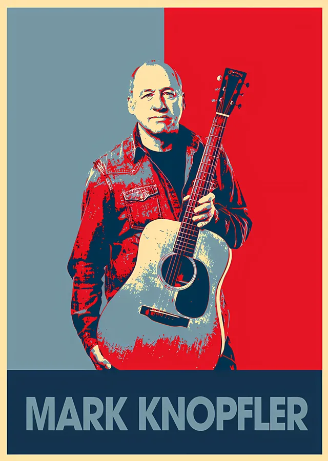 Mark Knopfler: Kırmızı Mavi Poster metal tablo