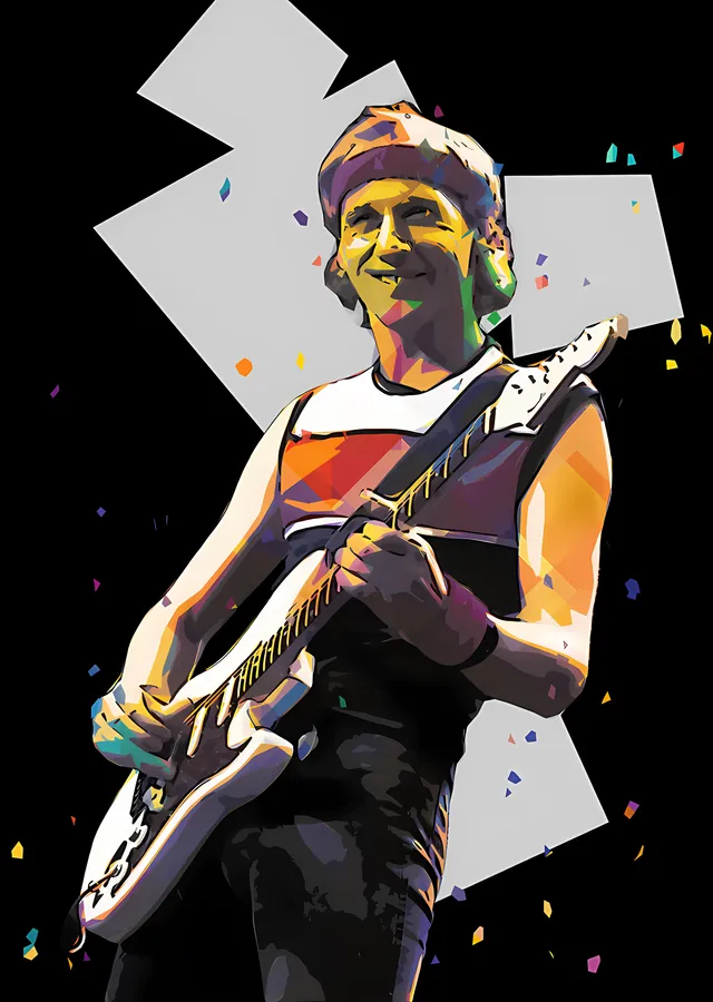 Mark Knopfler: Sahnede Gitar metal tablo