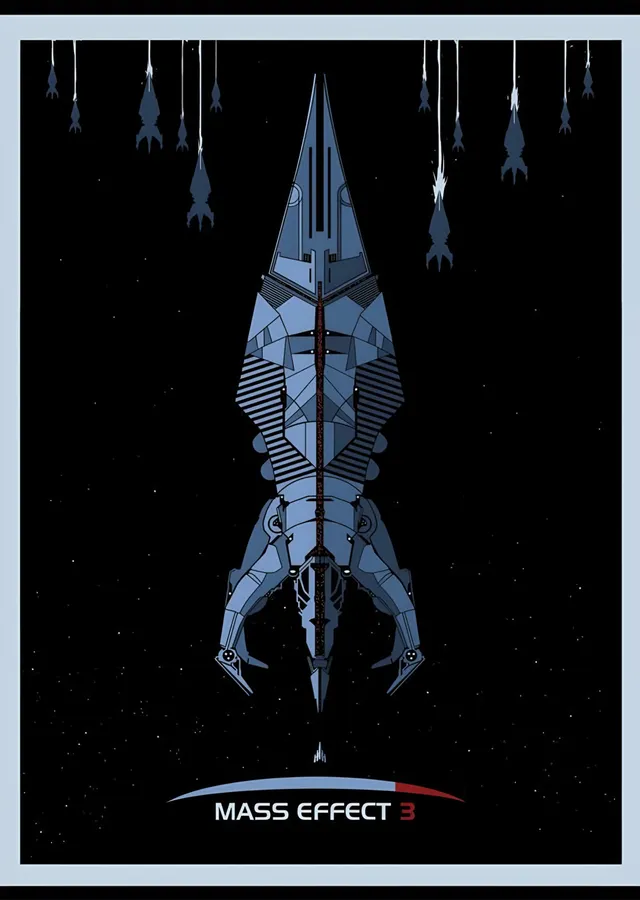 Mass Effect 3: Normandy Silueti metal tablo