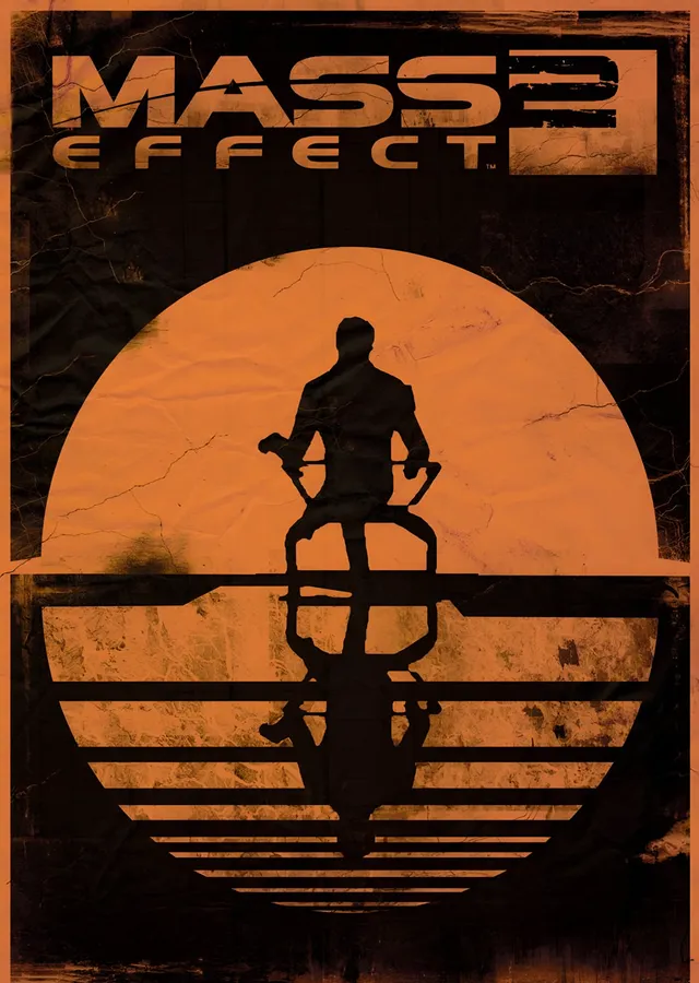 Mass Effect 3: Turuncu Güneşte Silüet metal tablo