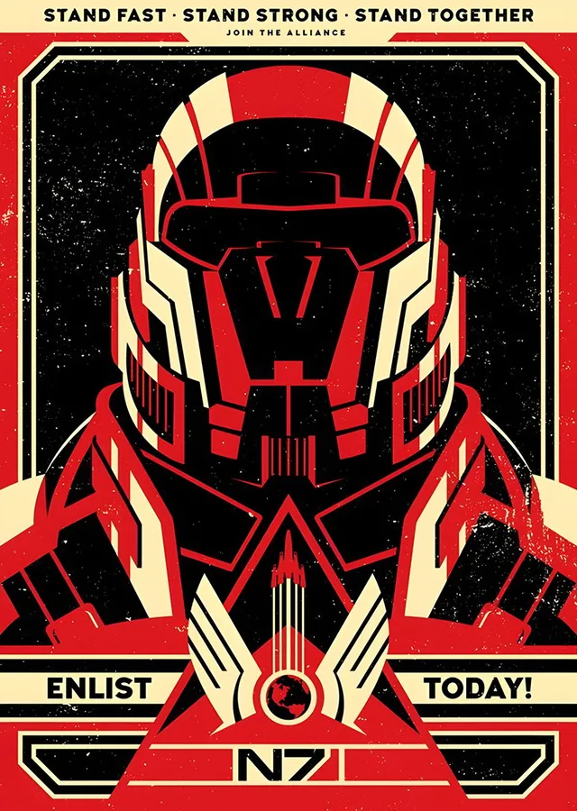 Mass Effect: N7 Propaganda Afişi metal tablo