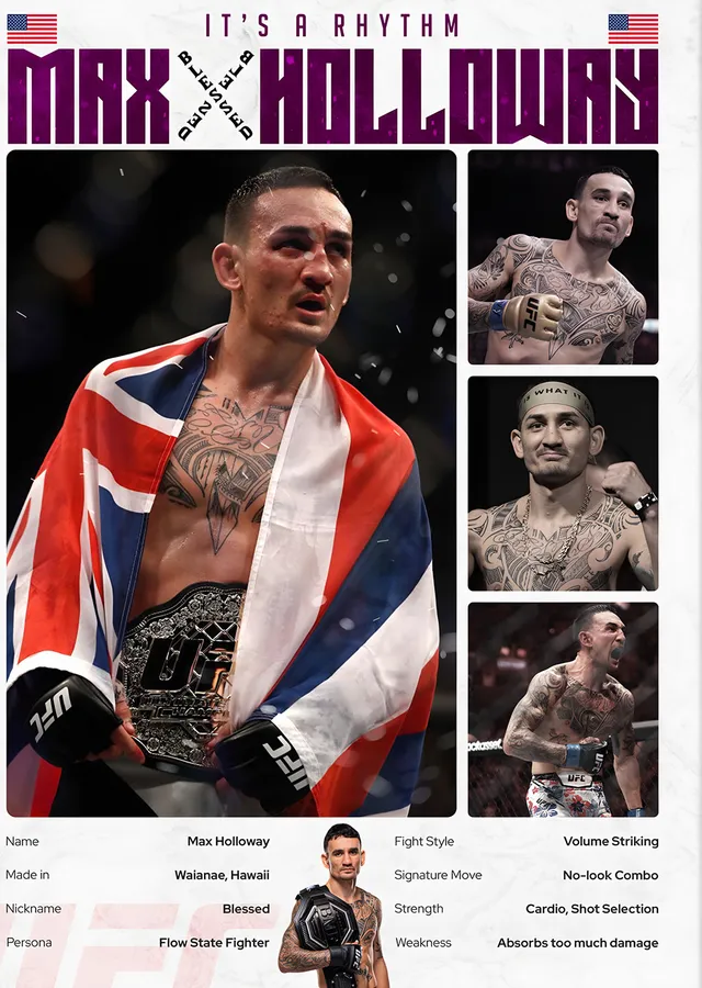 Max Holloway Blessed metal tablo