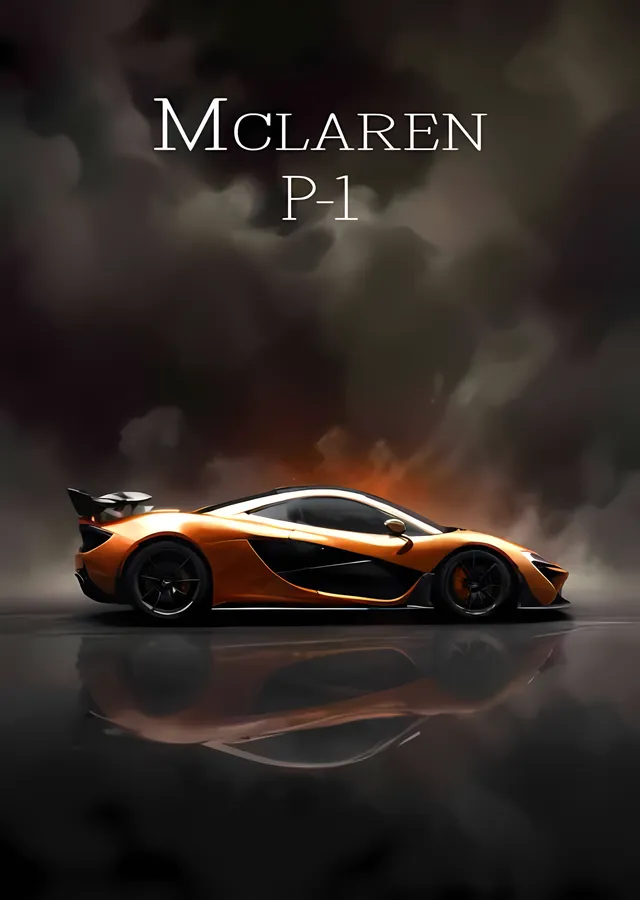 McLaren P1 - Bronz Dumanda Yan Profil metal tablo